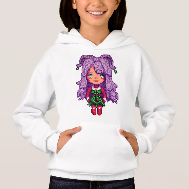 Camiseta Sweatshirt roxagirl cabelo para crianças  (Frente)