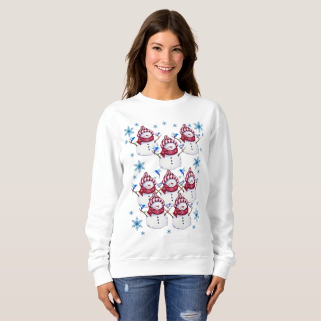 Camiseta Sweatshirt Vintage Papais noeis Snowman (Frente Completa)