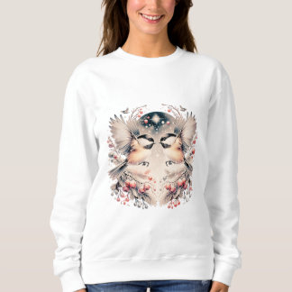 Camiseta Sweatshirt Whimsical Winter Chickadees