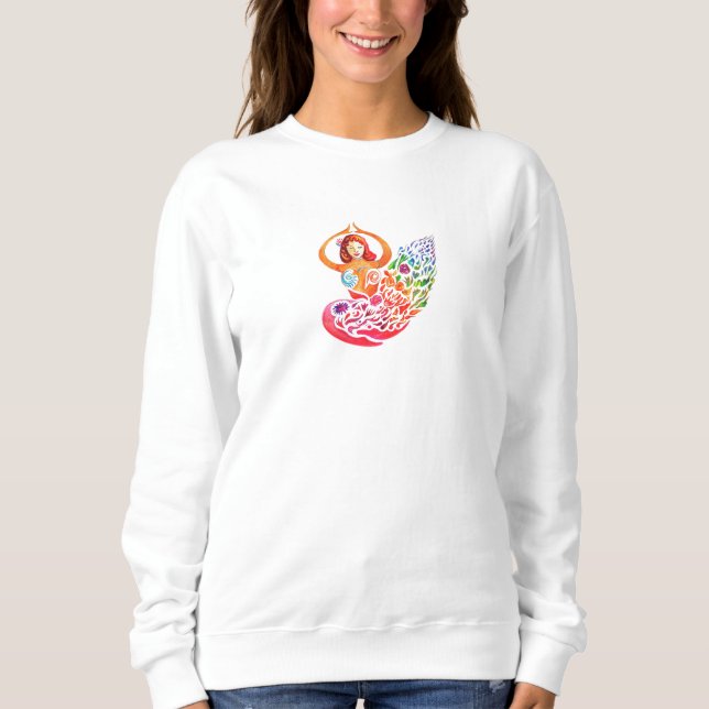 Camiseta Sweatshirt Yoga Meditation Rainbow Woman Silouete (Frente)
