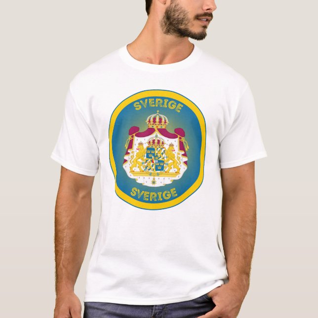 Camiseta Sweden Coat of Arms Circle Shape (Frente)