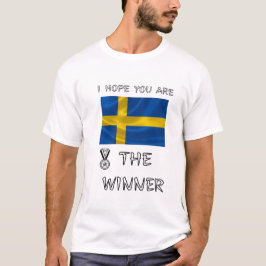 Camiseta Swedish-Flag-Waving-National-Pride-Medal-Graphic-