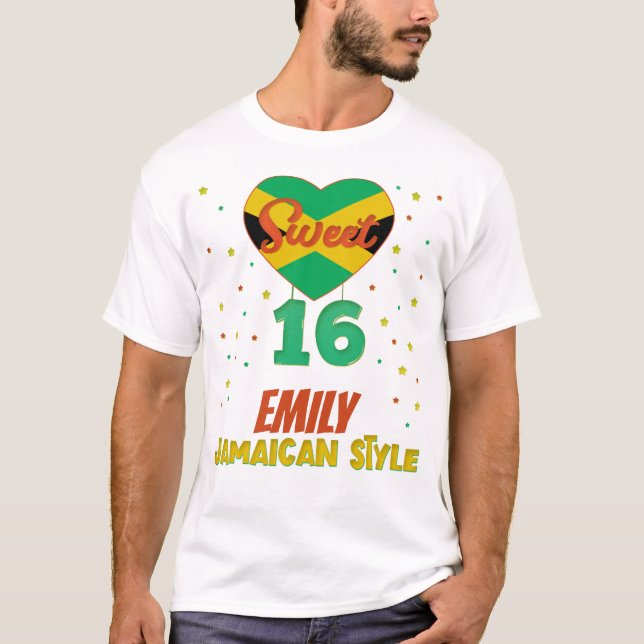 Camiseta Sweet 16 Jamaican Style Birthday Girl Vacation T- (Frente)