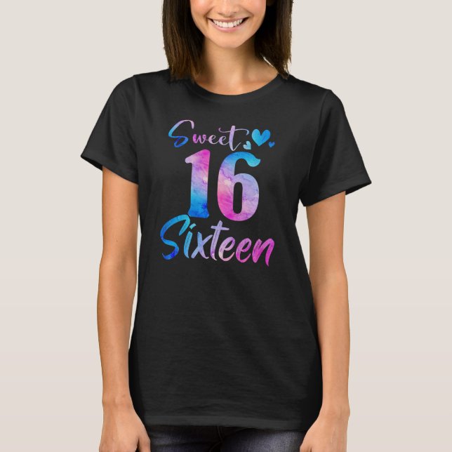 Camiseta Sweet 16th Birthday Party Celebration Sixteen (Frente)
