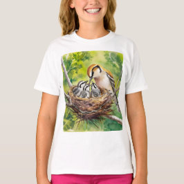 Camiseta Sweet bird nest painting