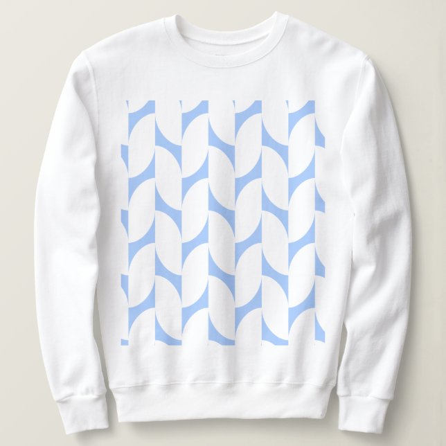 Camiseta Sweet Branco com Abstrato Geométrico Azul-Céu (Frente do Design)