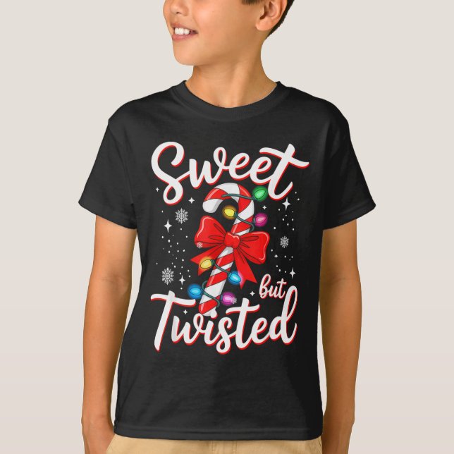 Camiseta Sweet But Twisted Funny Christmas Candy Cane Xmas  (Frente)