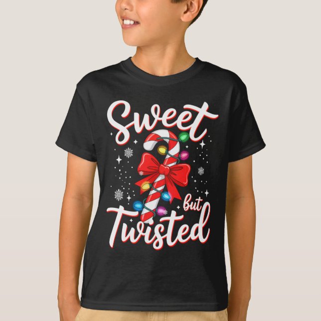 Camiseta Sweet But Twisted Funny Christmas Candy Cane Xmas  (Frente)