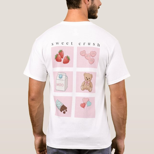 Camiseta Sweet Crush Cute Aesthetic Shirt (Verso)
