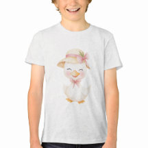 Sweet Duckling Illustration with Straw Hat
