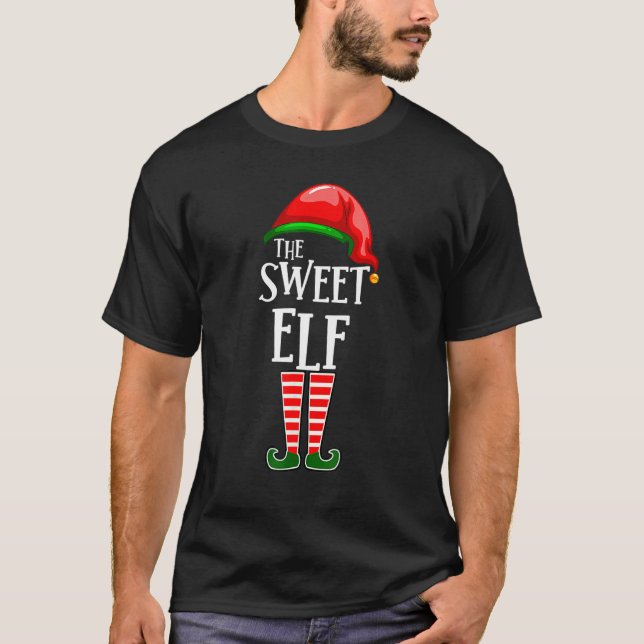 Camiseta Sweet Elf Matching Family Group Christmas Party Pa (Frente)