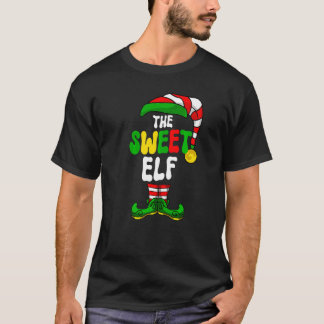 Camiseta Sweet Elf Pajama Matching Group Christmas Holiday 