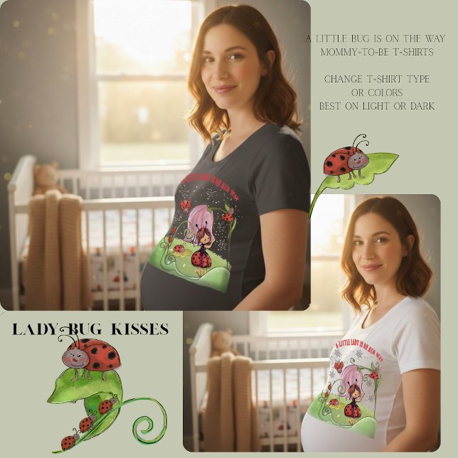 Camiseta Sweet Little Lady Ladybug Mommy To Be Baby Shower (Sweet Little Lady Ladybug Mommy To Be Baby Shower Tri-Blend Shirt)
