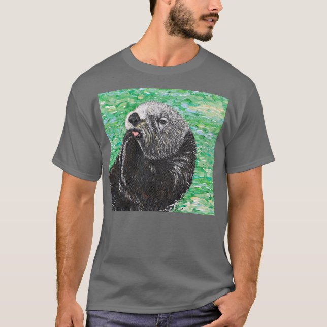 Camiseta Sweet Little Sea Otter Painting (Frente)