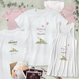 Camiseta Sweet Mom to Be Bearly Wait Pink Balloon Baby Girl