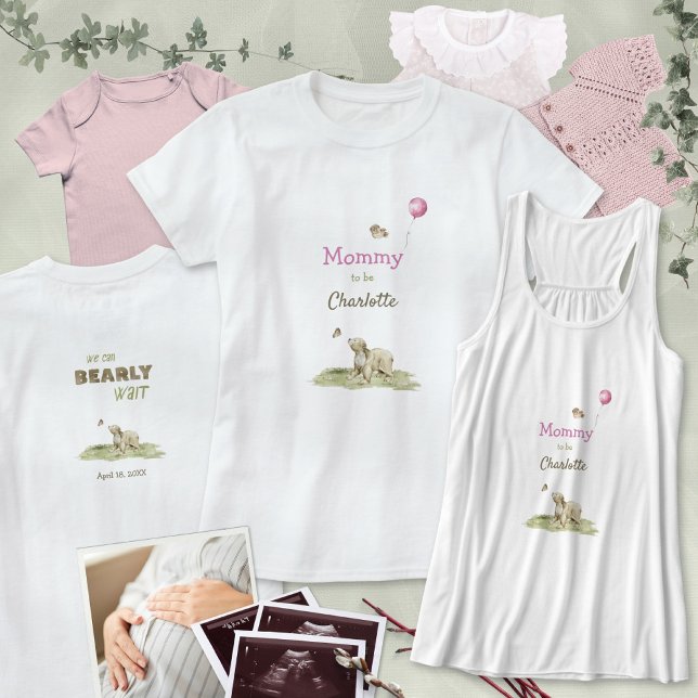 Camiseta Sweet Mom to Be Bearly Wait Pink Balloon Baby Girl (Sweet Mom to Be Bearly Wait Pink Balloon Baby Girl T-Shirt ©Susanne Sachers - Sunny Mind 🌞)