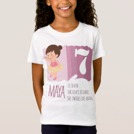 Camiseta Sweet Pink Ballet 7th Birthday Girl Design Rhyme