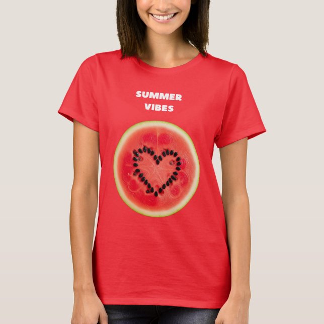 Camiseta Sweet Summer Vibes - Melancia Heart (Frente)