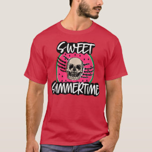 Camiseta Sweet Summertime Skeleton verão vibes Watermelon 