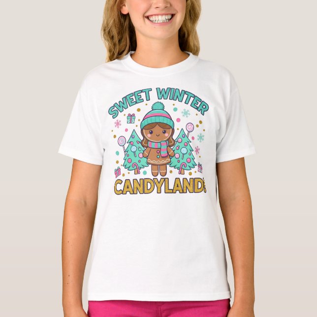 Camiseta Sweet Winter Candyland Gingerbread Christmas (Frente)