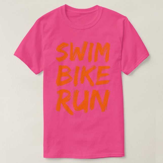 Camiseta Swim Bike Run Triathlon cool design 4 (Frente do Design)