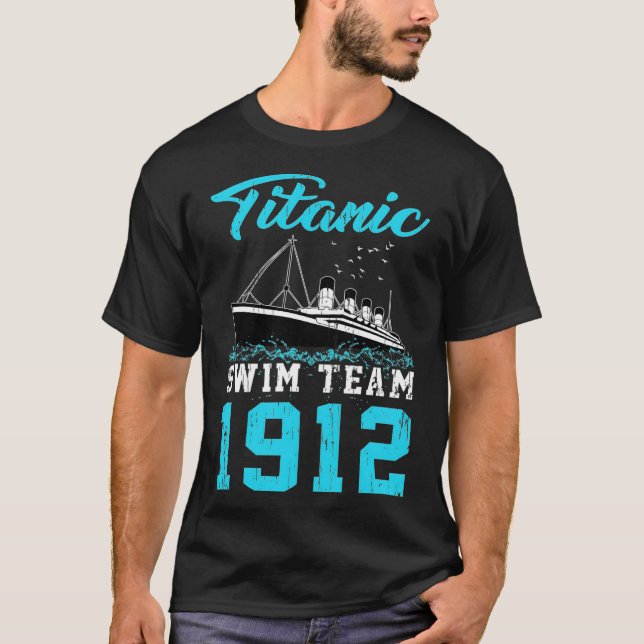 Camiseta Swimmer Equipe de Natação Titânica 1912 legal engr (Frente)