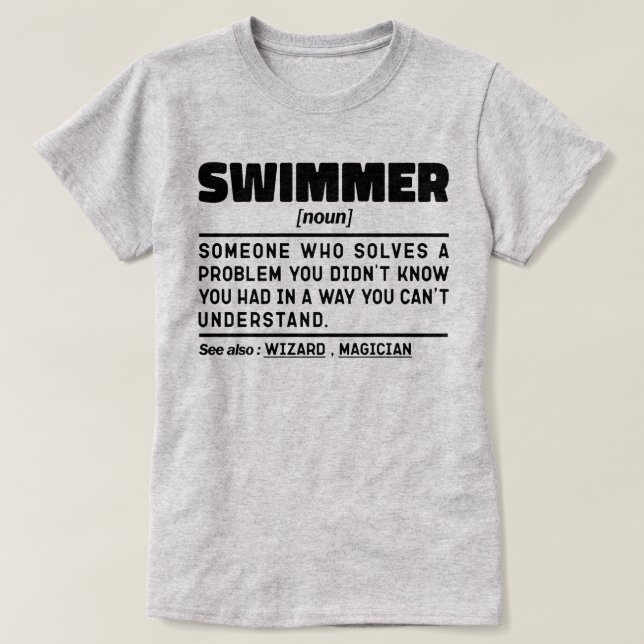 Camiseta Swimmer Noun Definition Scuba Diving Specialist (Frente do Design)