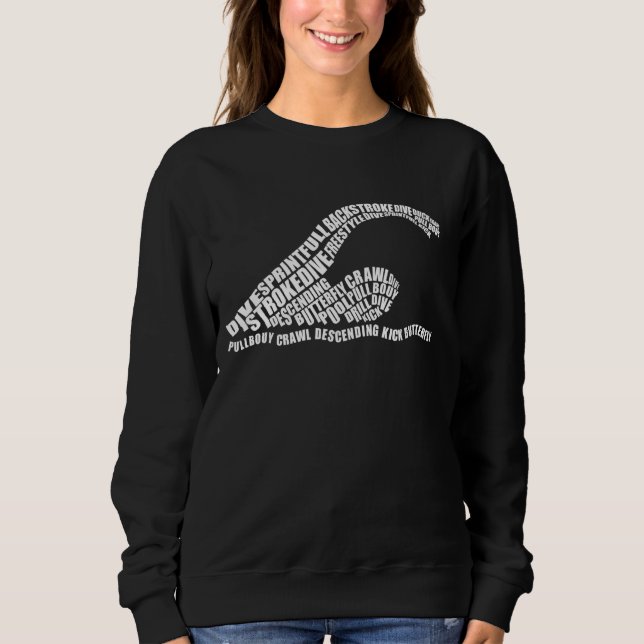 Camiseta Swimmer Typografia Natação Divertida Treinador De  (Frente)