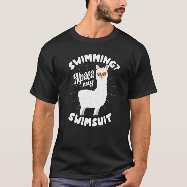 Camiseta Swimming Alpaca My Swimsuit Camelid Mammal Alpaca (Frente)