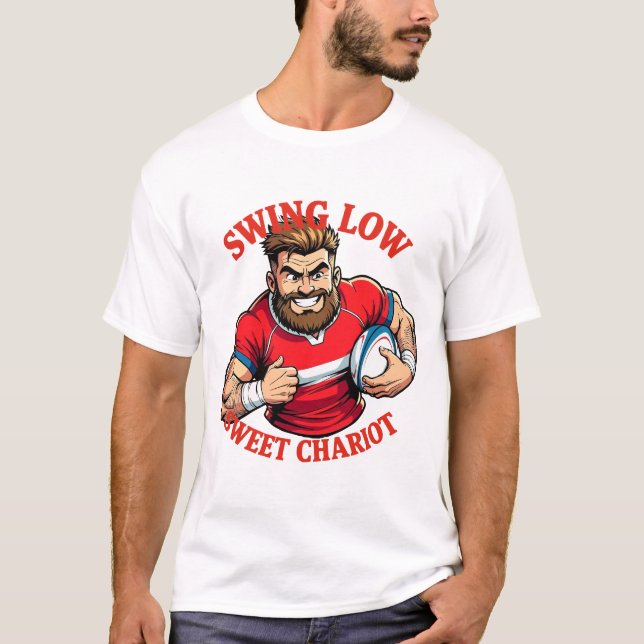 Camiseta Swing Low Power Run Cartoon Rugby Charge (Frente)