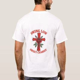 Camiseta Swing Low Sweet Chariot Rose & Cross Motif