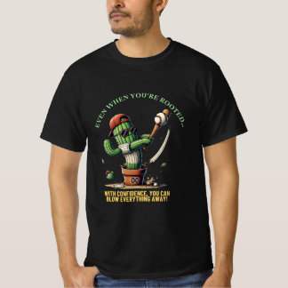 Camiseta Swing of Cactus - Cartoon Engraçado de Baseball