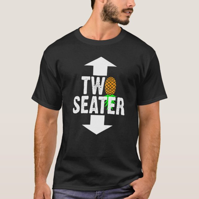 Camiseta Swinger 2 assento para cima do abacaxi para baixo  (Frente)