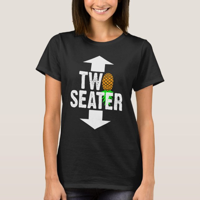 Camiseta Swinger 2 assento para cima do abacaxi para baixo  (Frente)