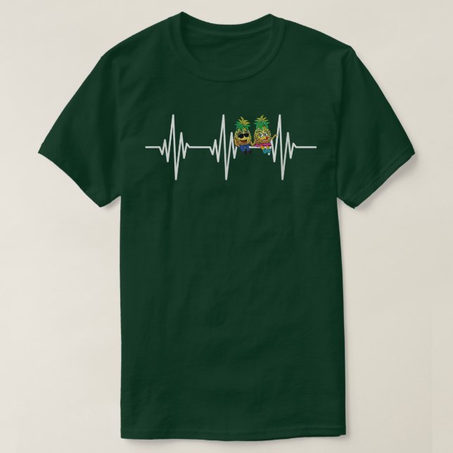Camiseta Swinger Heartbeat Upside Down Pineapple Couple Men (Frente do Design)