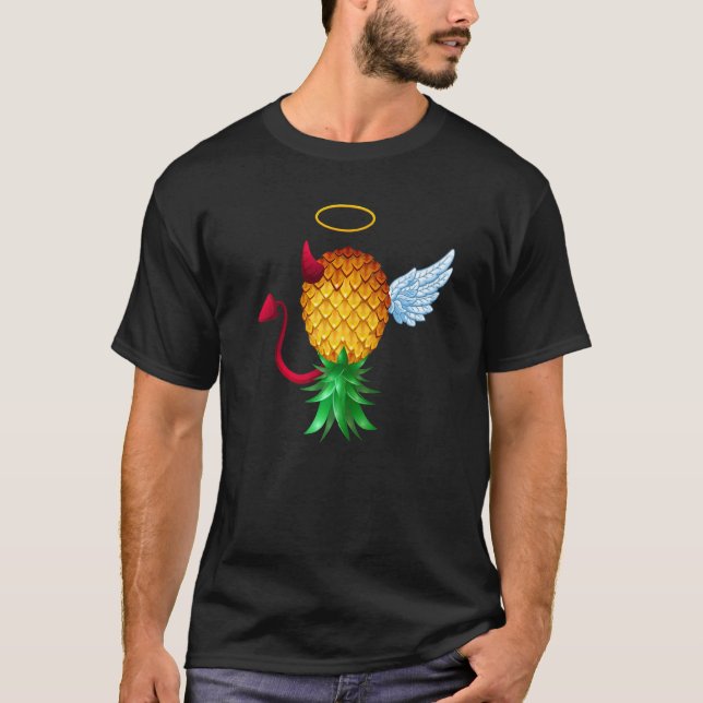 Camiseta Swinger para Baixo Anjo Meio Demônio (Frente)