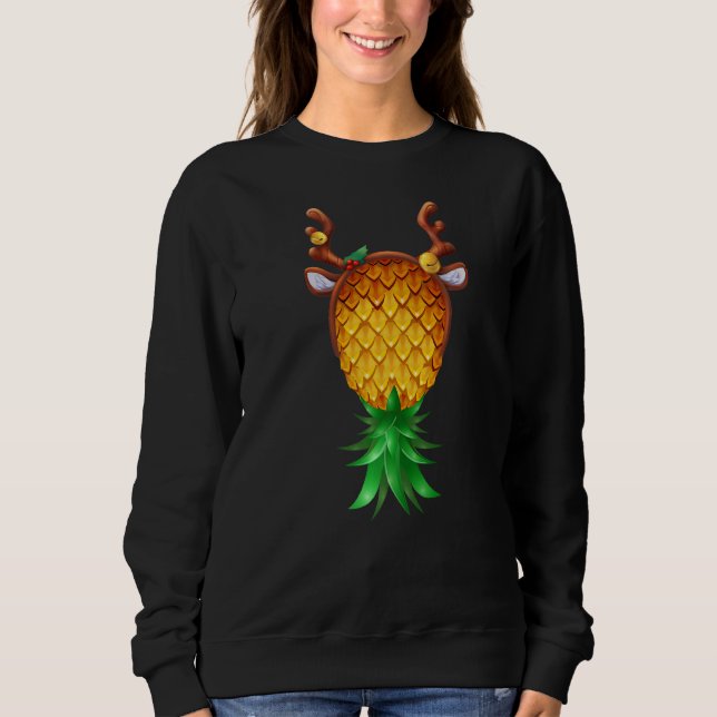 Camiseta Swinger para Baixo Reindeer Xmas Pineapple Blitze (Frente)