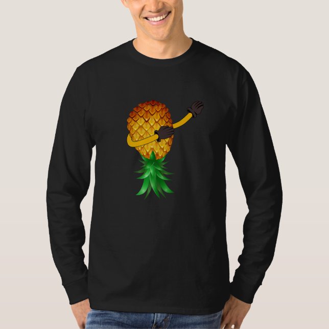 Camiseta Swinger Upside Down Dabbing Pineapple for Women Me (Frente)