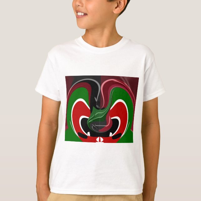 Camiseta Swirling Kenyan Flag: Uma arte moderna do Motif (Frente)