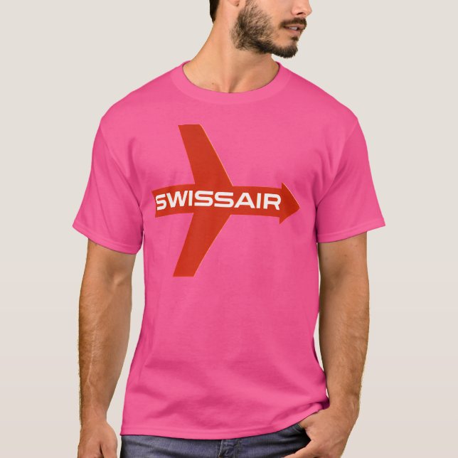 Camiseta Swissair - Logotipos Retroativos de Linhas Aéreas  (Frente)