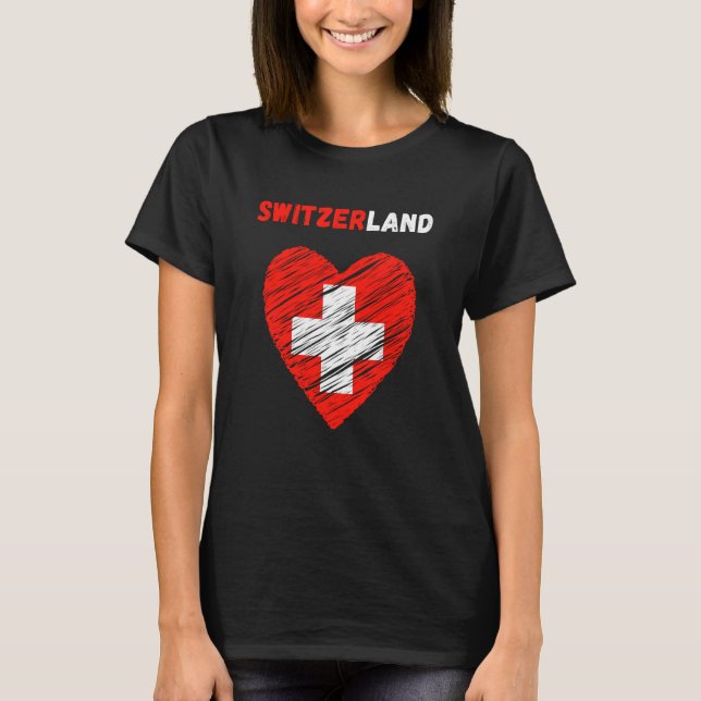 Camiseta Switzerland Flag Holiday Switzerland Heart Swiss F (Frente)