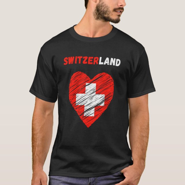 Camiseta Switzerland Flag Holiday Switzerland Heart Swiss F (Frente)