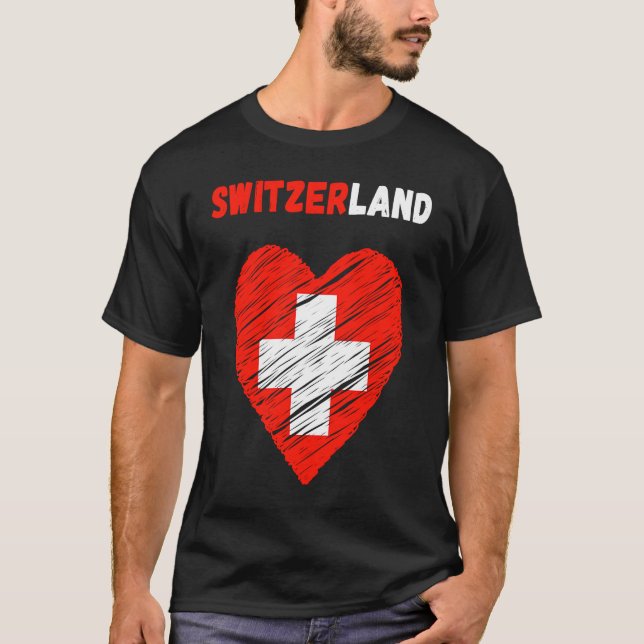 Camiseta Switzerland Flag Holiday Switzerland Heart Swiss F (Frente)