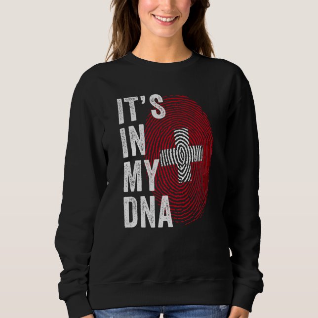 Camiseta Switzerland It's In My DNA Cute Swiss Fingerprint  (Frente)