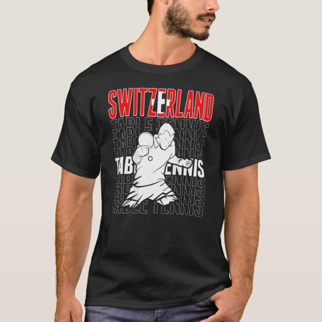 Camiseta Switzerland Table Tennis  Support Swiss Ping Pong  (Frente)