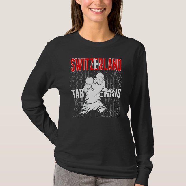 Camiseta Switzerland Table Tennis  Support Swiss Ping Pong  (Frente)