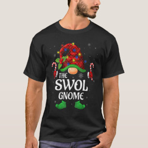 Camiseta Swol Gnomo Buffalo Red Xadrez Família de Combinaçã