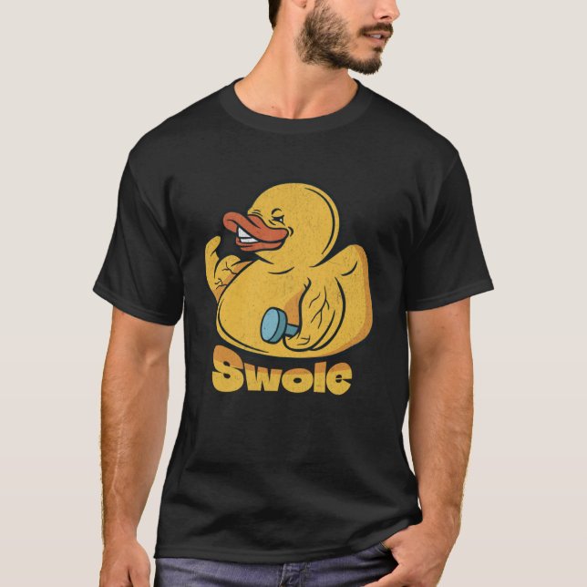 Camiseta Swole Rubber Duck Body Builder Weight Training Gym (Frente)
