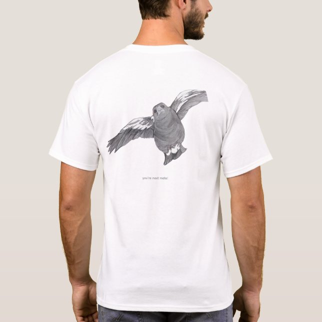 Camiseta swooping Australian magpie image shirt (Verso)