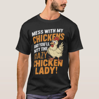 Camiseta Sy Crazy Chicken Lady Alerta Para Amantes de Aves 